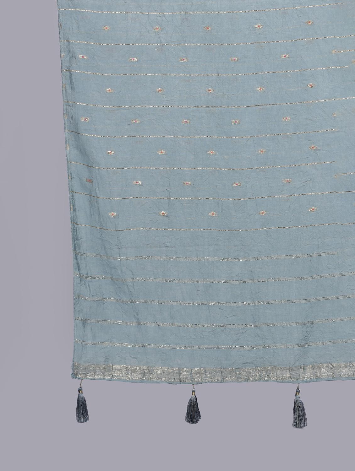 grey self design dupatta - 20644728 - Standard Image - 4