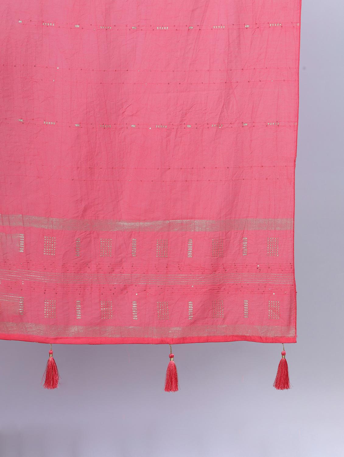 pink self design dupatta - 20644737 - Standard Image - 4
