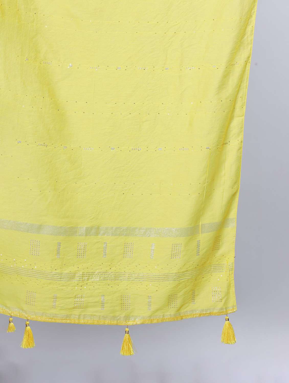 yellow self design dupatta - 20644742 - Standard Image - 4