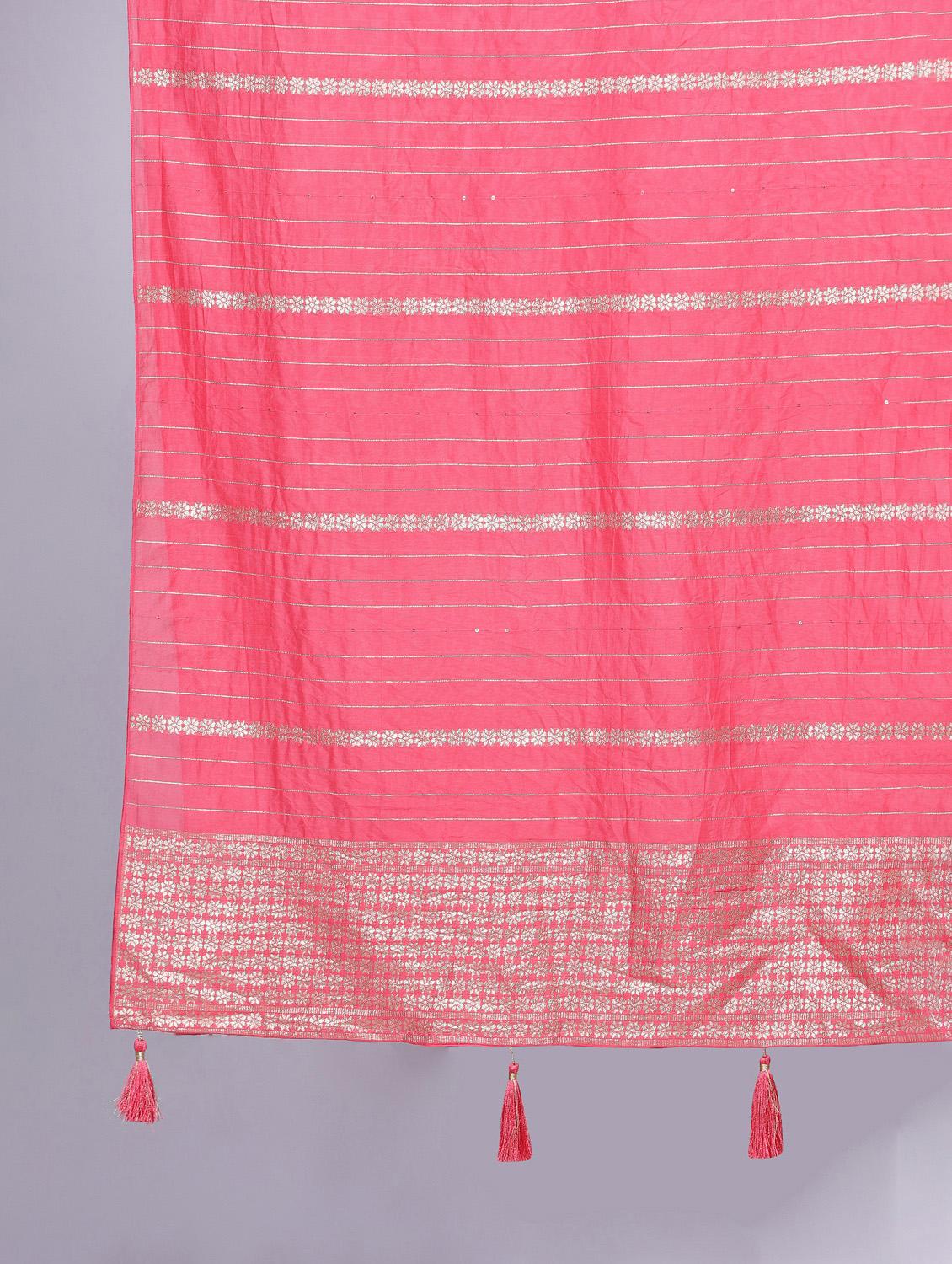 pink self design dupatta - 20644748 - Standard Image - 4