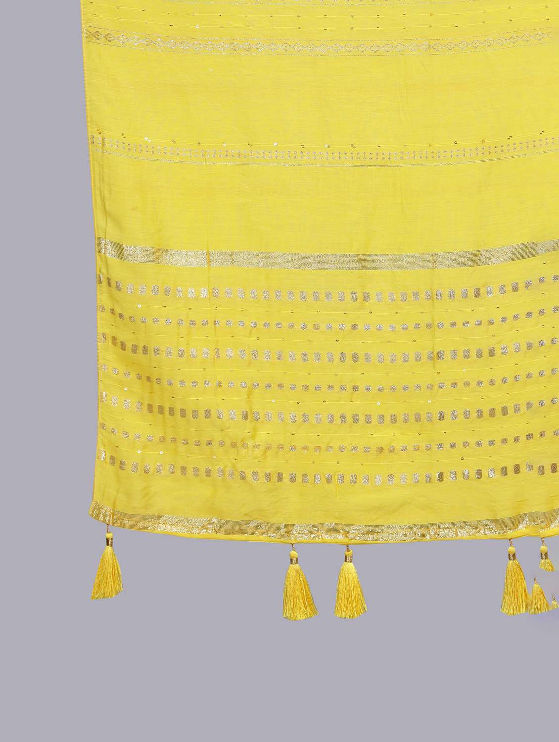 yellow self design dupatta - 20644786 -  Standard Image - 4