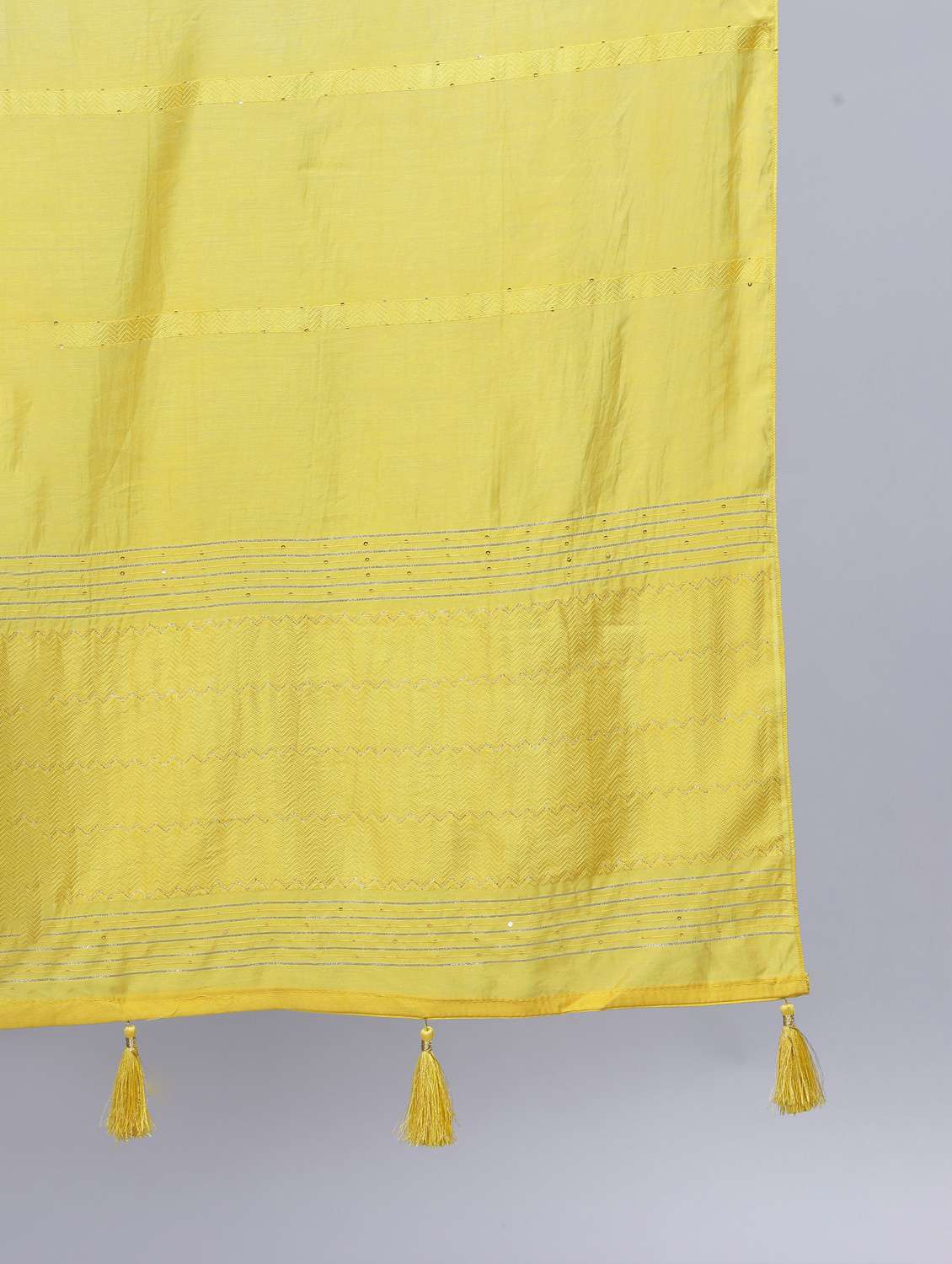 yellow self design dupatta - 20644797 - Standard Image - 4