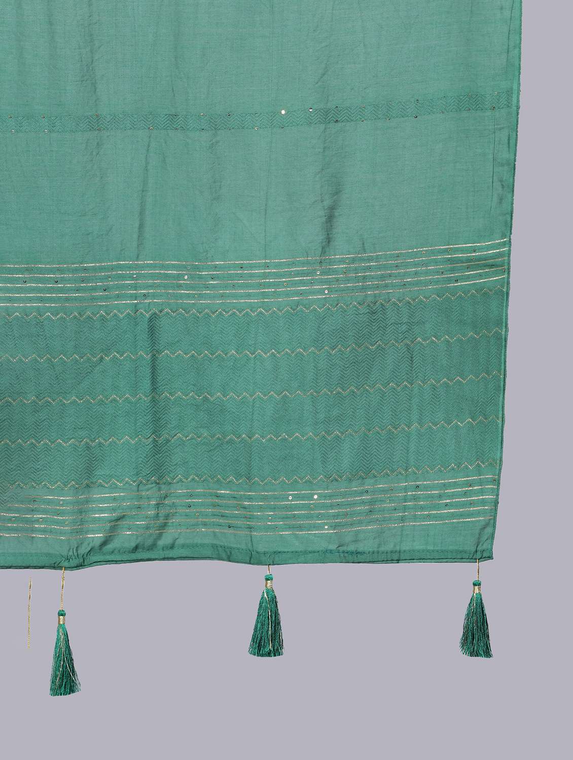 sea green self design dupatta - 20644799 - Standard Image - 4