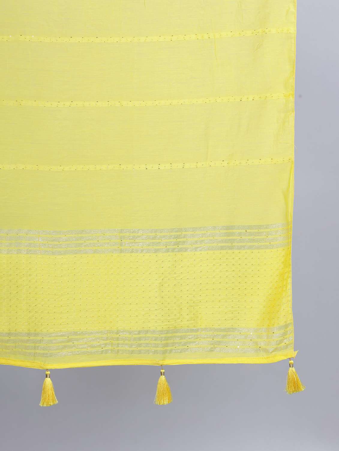 yellow self design dupatta - 20644809 -  Standard Image - 4