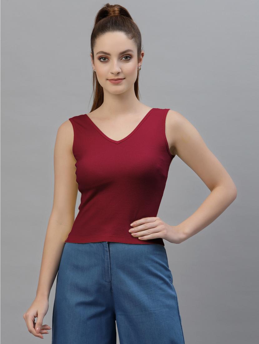 pack of 2 solid sleeveless crop top - 20644996 -  Standard Image - 1