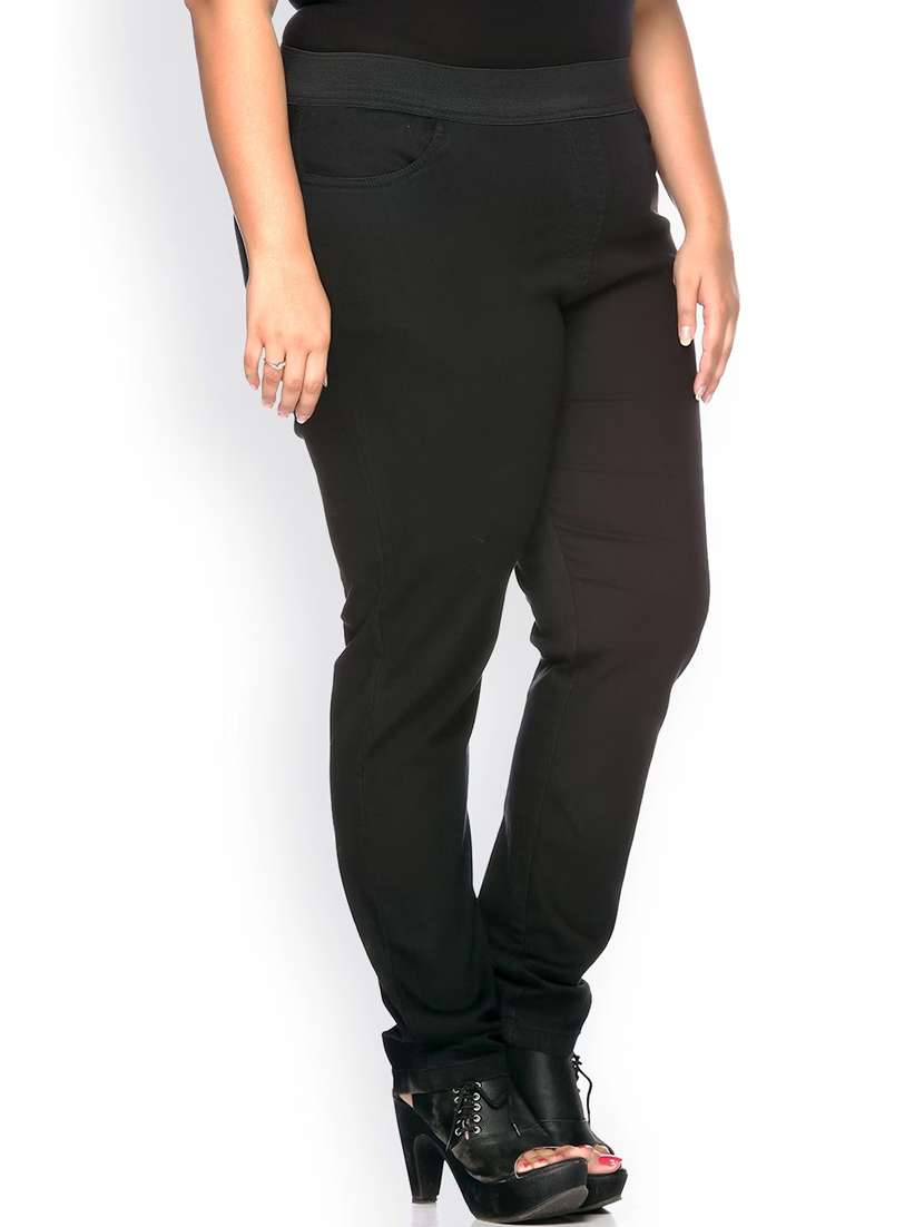 women cotton lycra plus size jegging - 20645080 -  Standard Image - 1