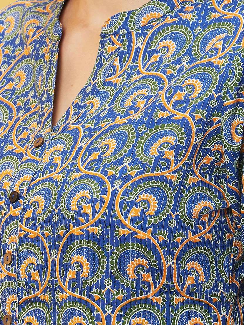 women bell sleeved printed a-line dress - 20646078 - Standard Image - 4