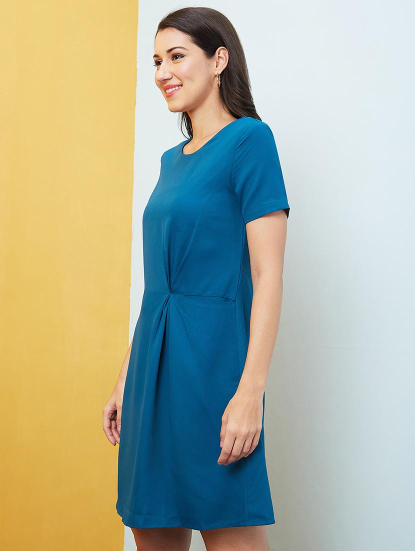 teal solid a-line dress - 20646095 -  Standard Image - 1