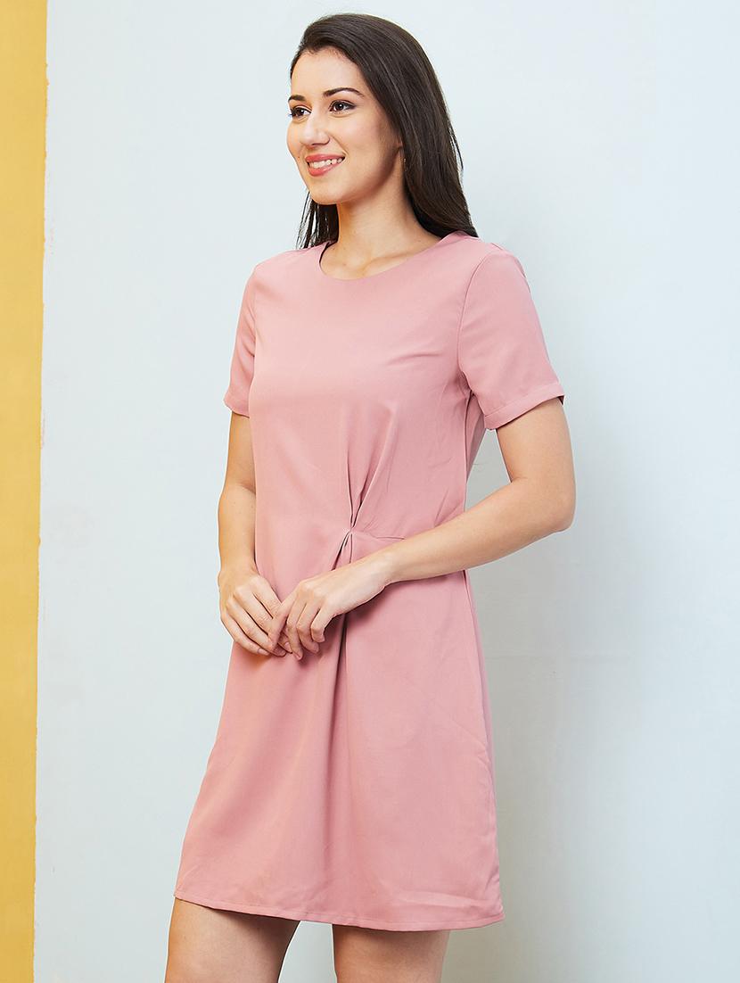 pink solid a-line dress - 20646096 - Standard Image - 1