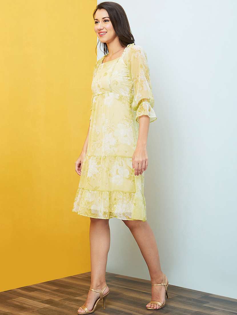 women green polyester a-line dress - 20646103 -  Standard Image - 1