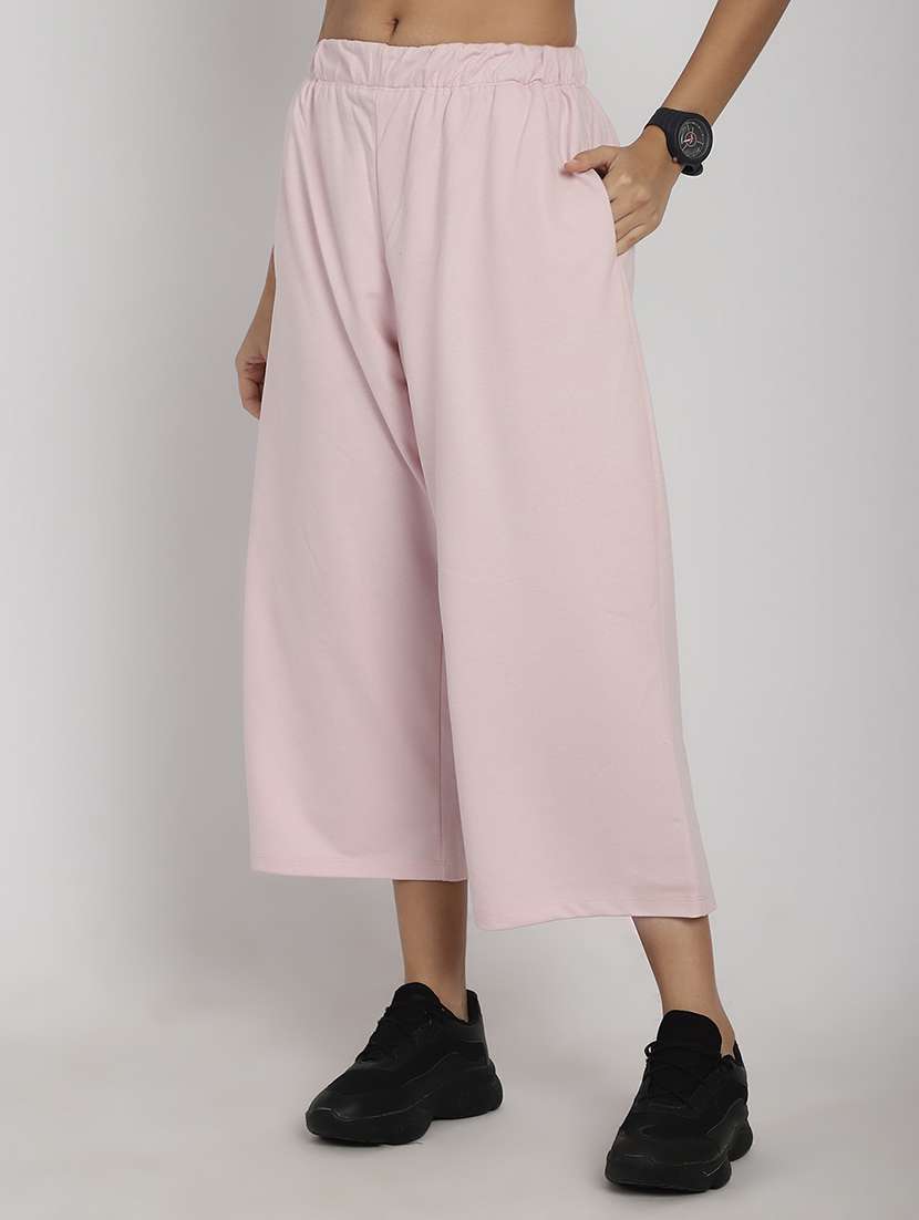 women solid flat front culottes - 20646188 -  Standard Image - 1