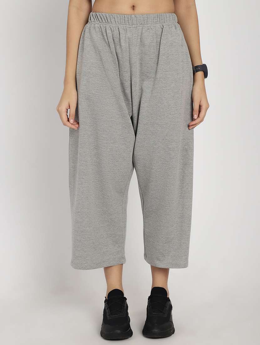 women solid flat front culottes