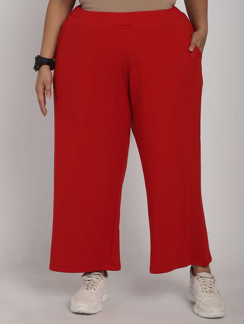 women solid flat front tailored trouser