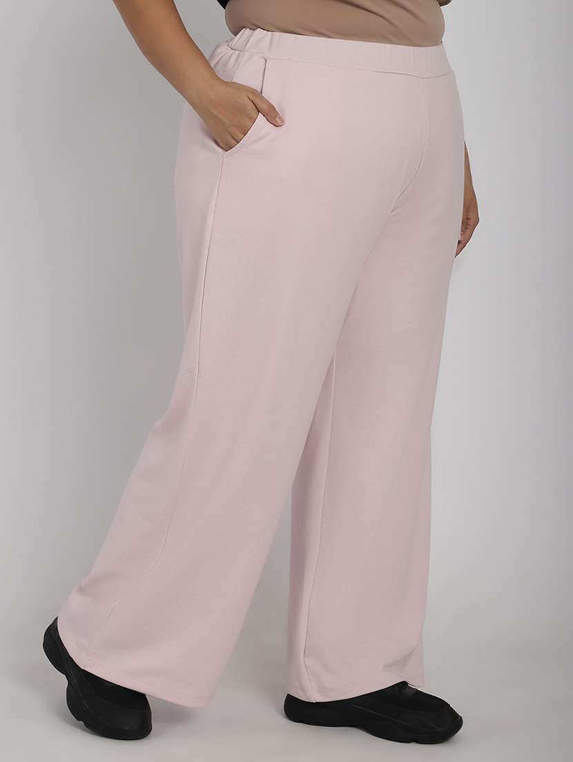 women solid flat front tailored trouser - 20646198 -  Standard Image - 1