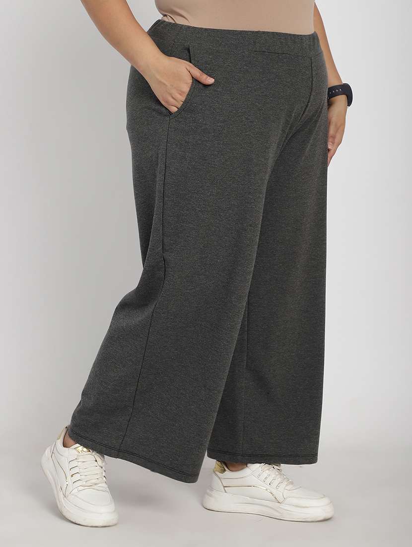 women solid flat front tailored trouser - 20646200 -  Standard Image - 1