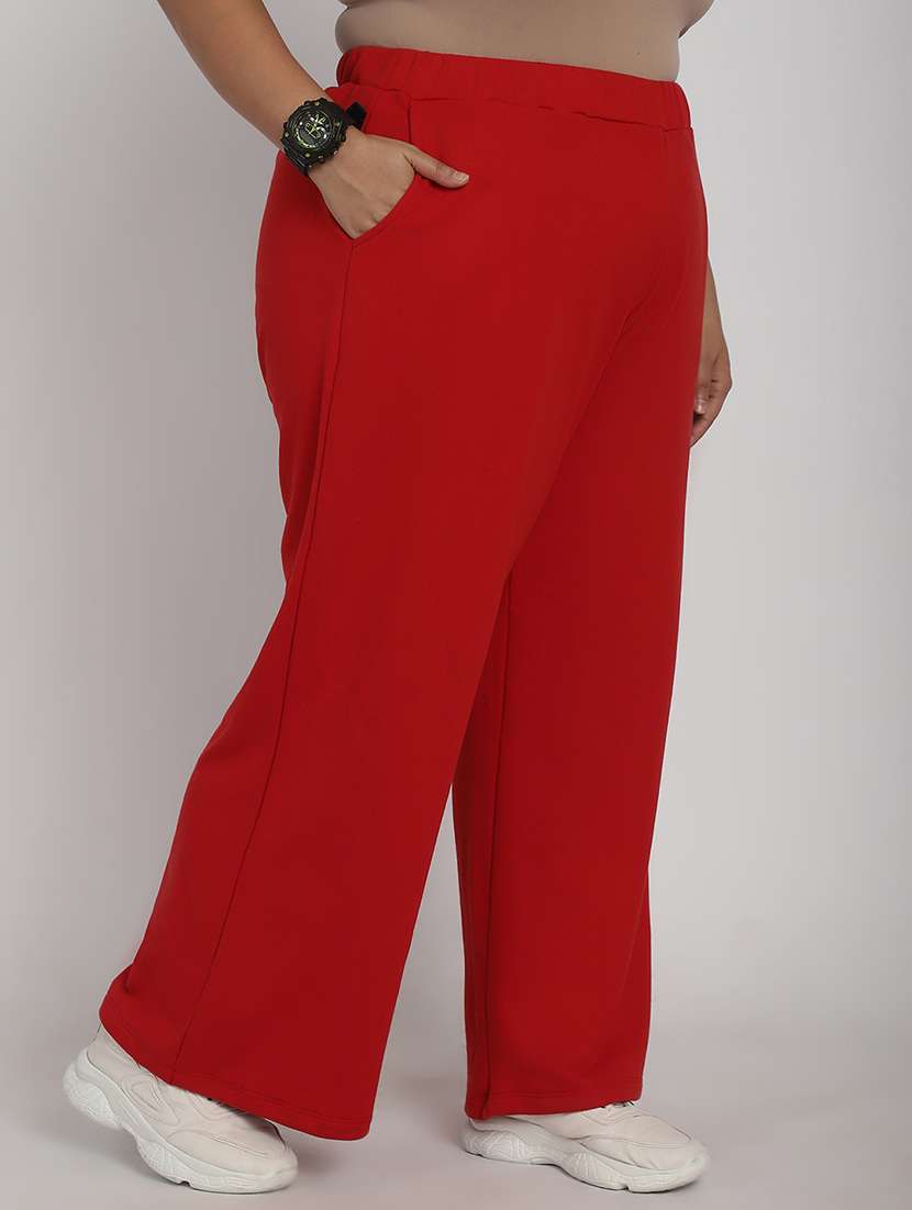 women solid flat front tailored trouser - 20646203 -  Standard Image - 1