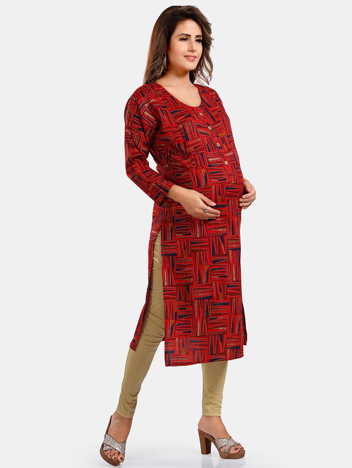 women printed maternity wear kurta - 20646223 - Standard Image - 1