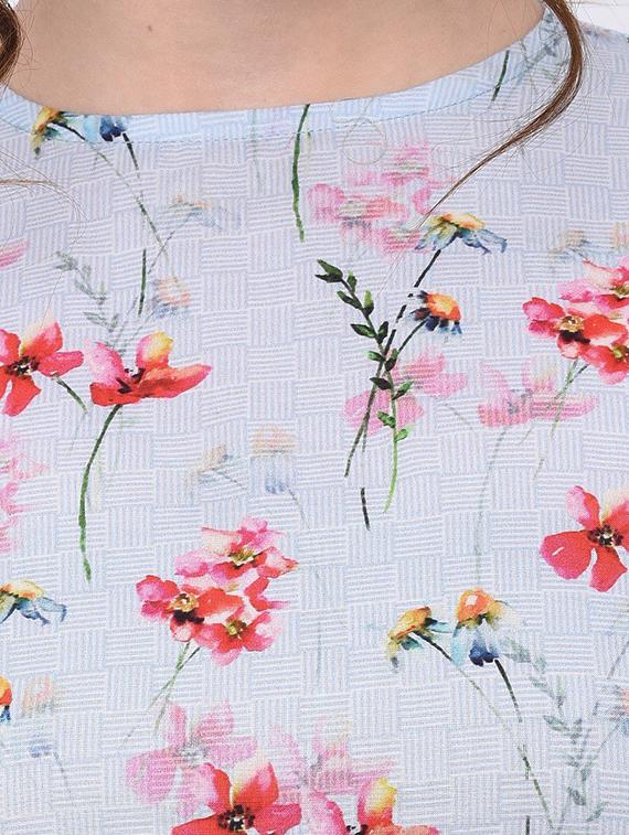 light blue floral printed regular top - 20646272 - Standard Image - 4
