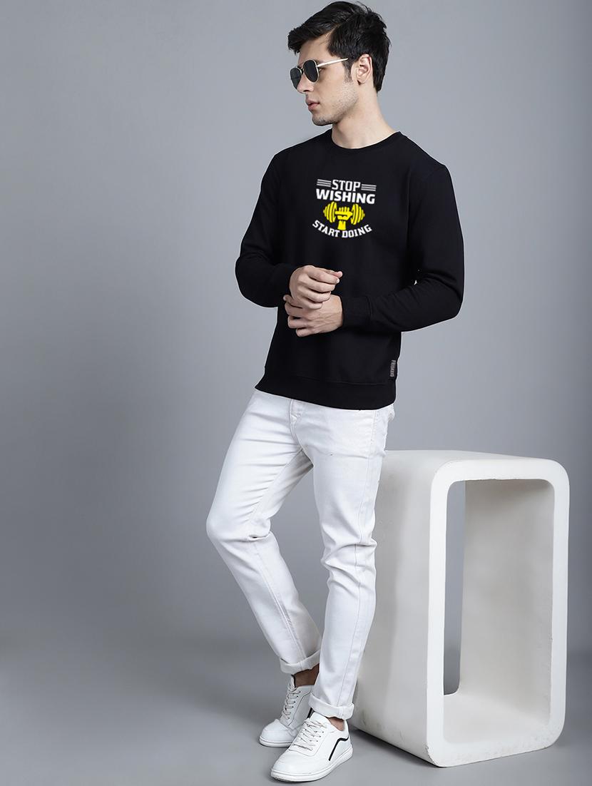 men chest print round neck sweatshirt - 20646445 - Standard Image - 4