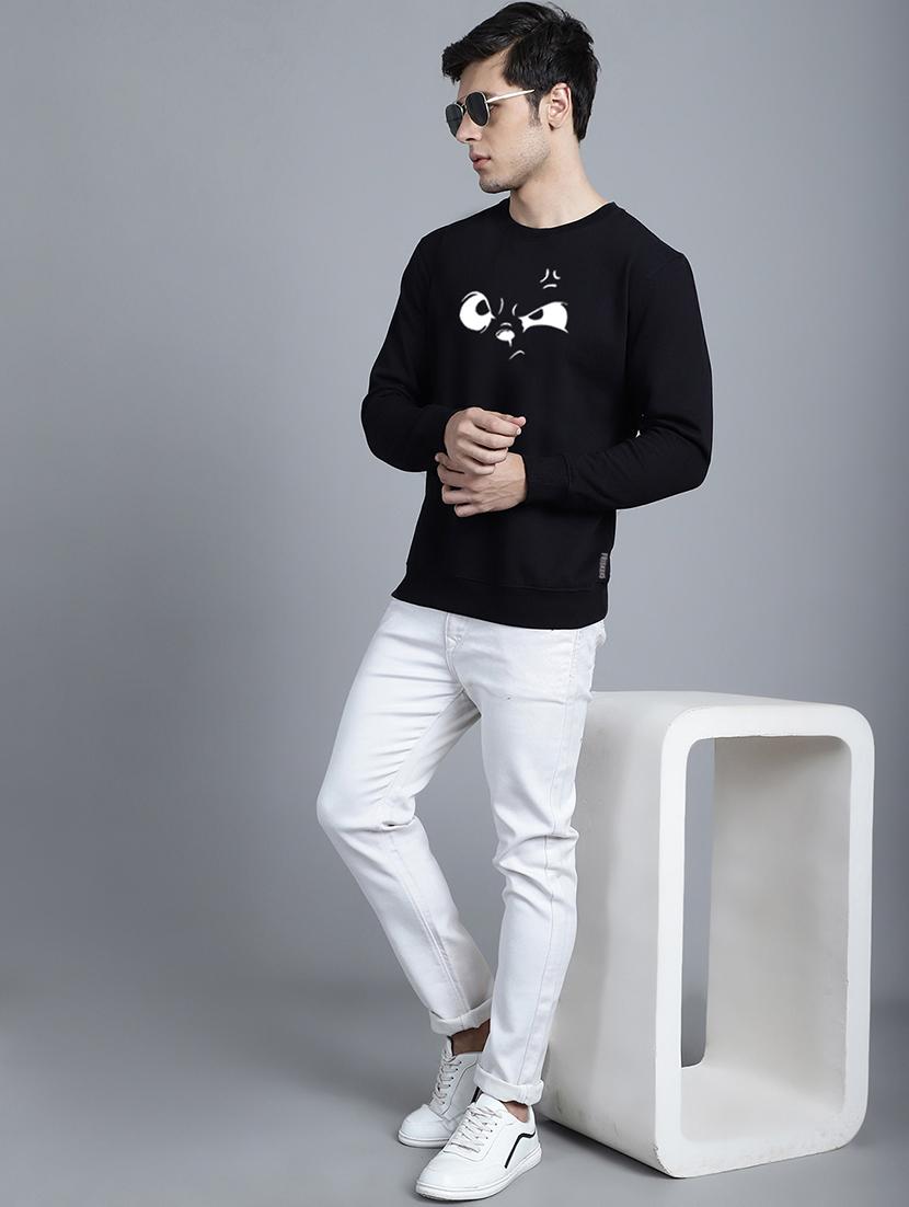 men chest print round neck sweatshirt - 20646452 - Standard Image - 4
