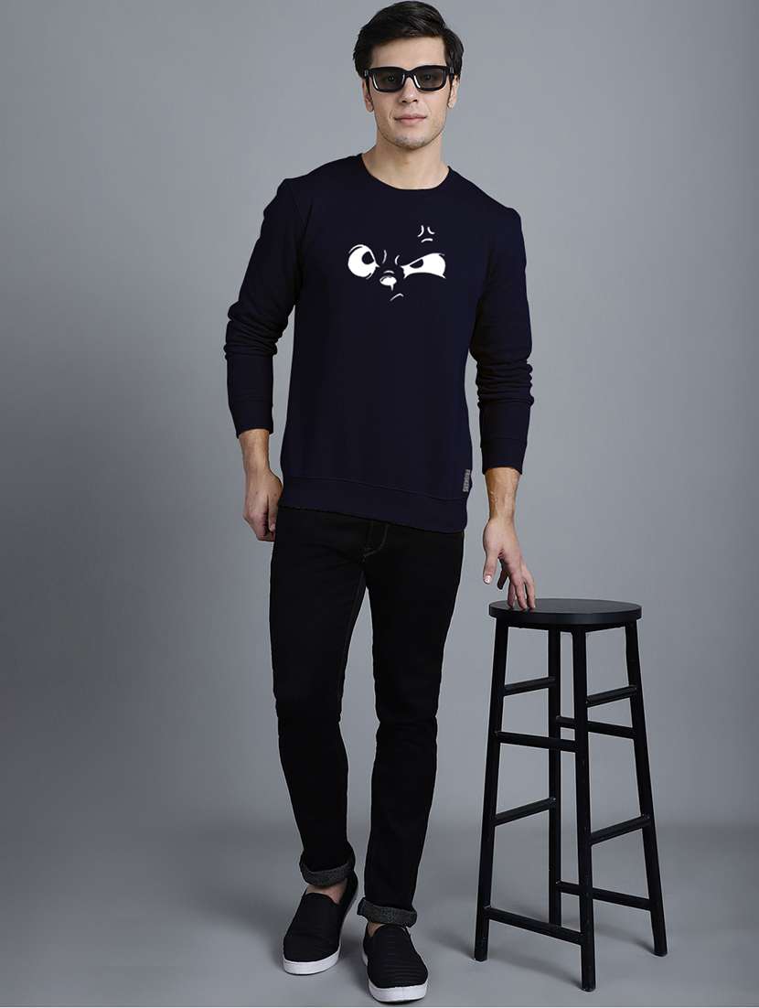 men chest print round neck sweatshirt - 20646456 - Standard Image - 4