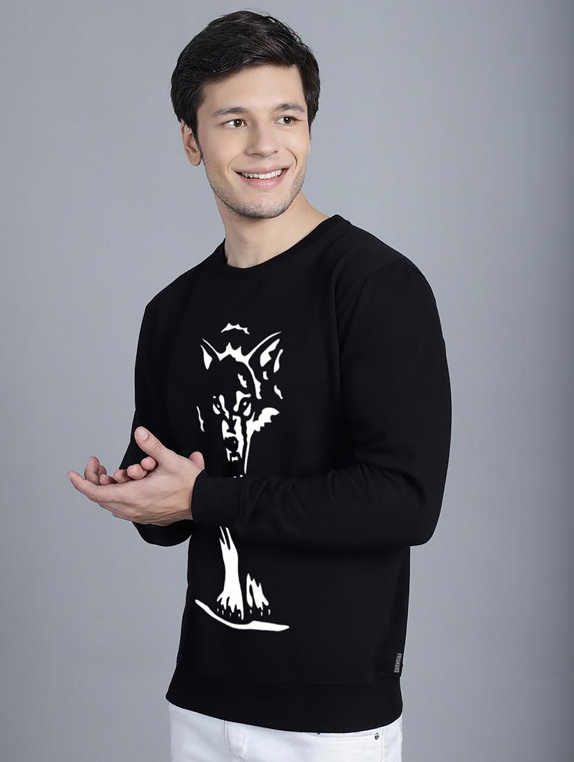 men front print round neck sweatshirt - 20646461 - Standard Image - 1