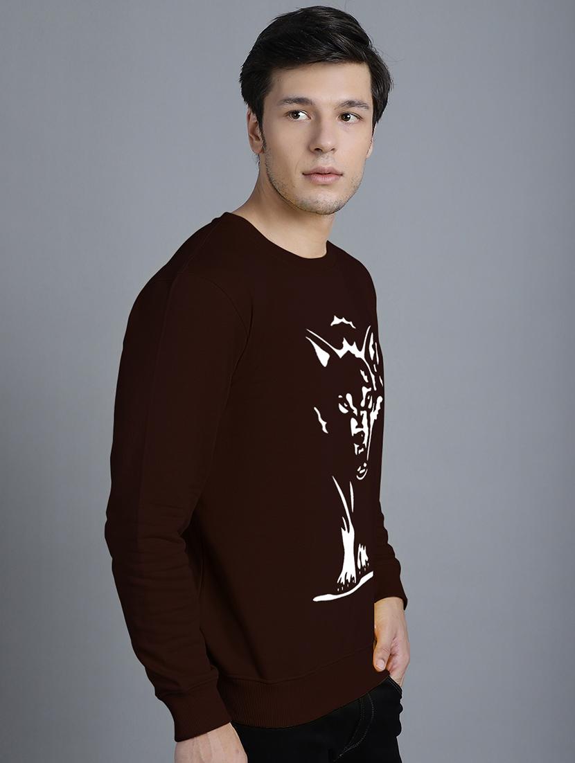 men front print round neck sweatshirt - 20646466 - Standard Image - 1