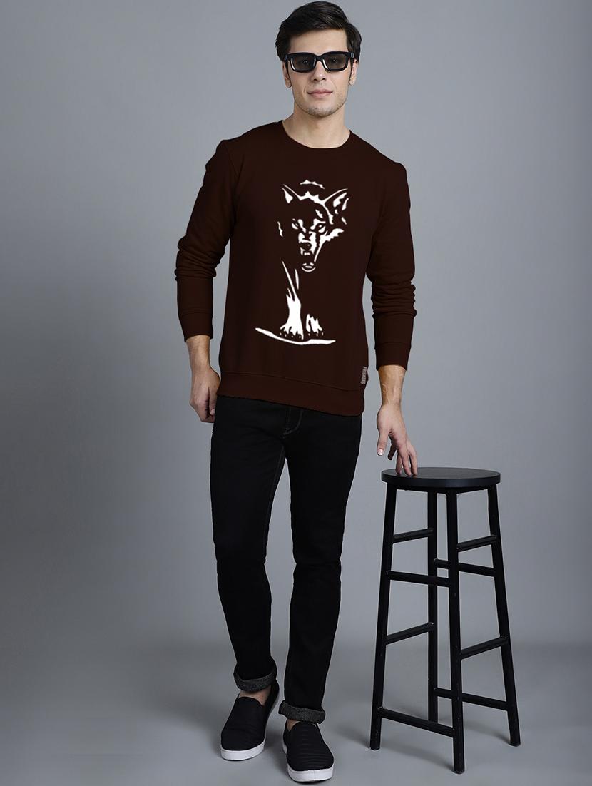 men front print round neck sweatshirt - 20646466 - Standard Image - 4