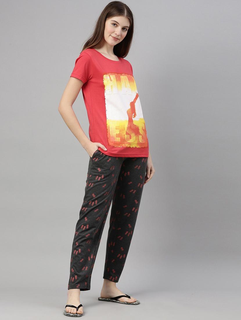 women printed pyjama nightwear set - 20648415 - Standard Image - 1