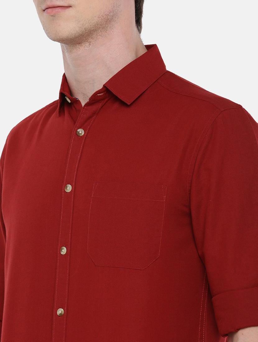 men solid cotton casual shirt - 20649177 - Standard Image - 4