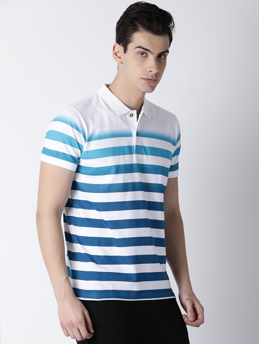 men polo neck striped t-shirt - 20649435 - Standard Image - 1