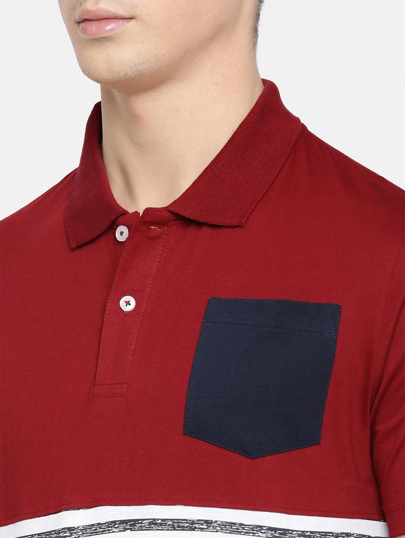men polo neck color block t-shirt - 20649734 - Standard Image - 4