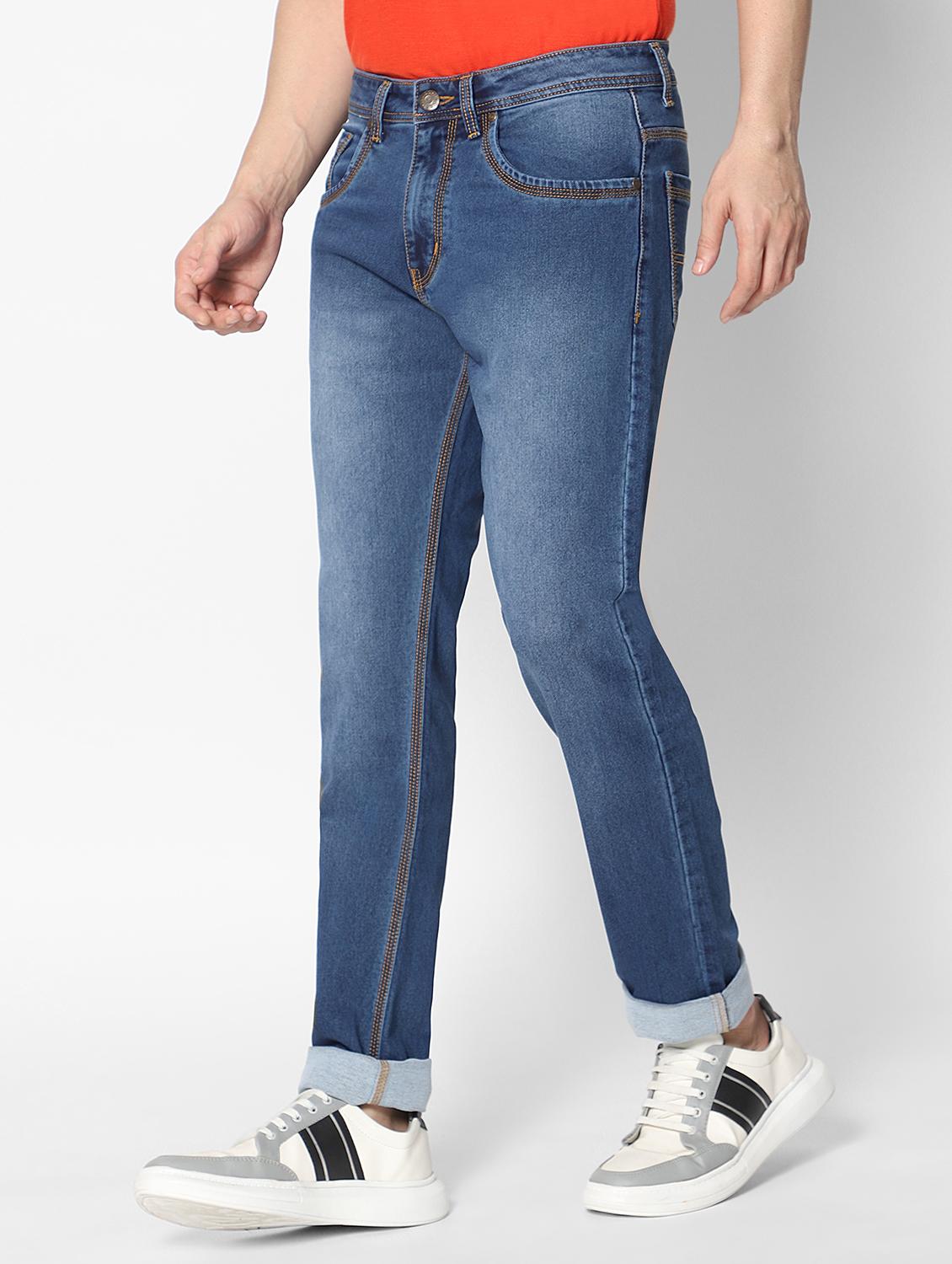 men mid rise denim washed jeans - 20650219 -  Standard Image - 1