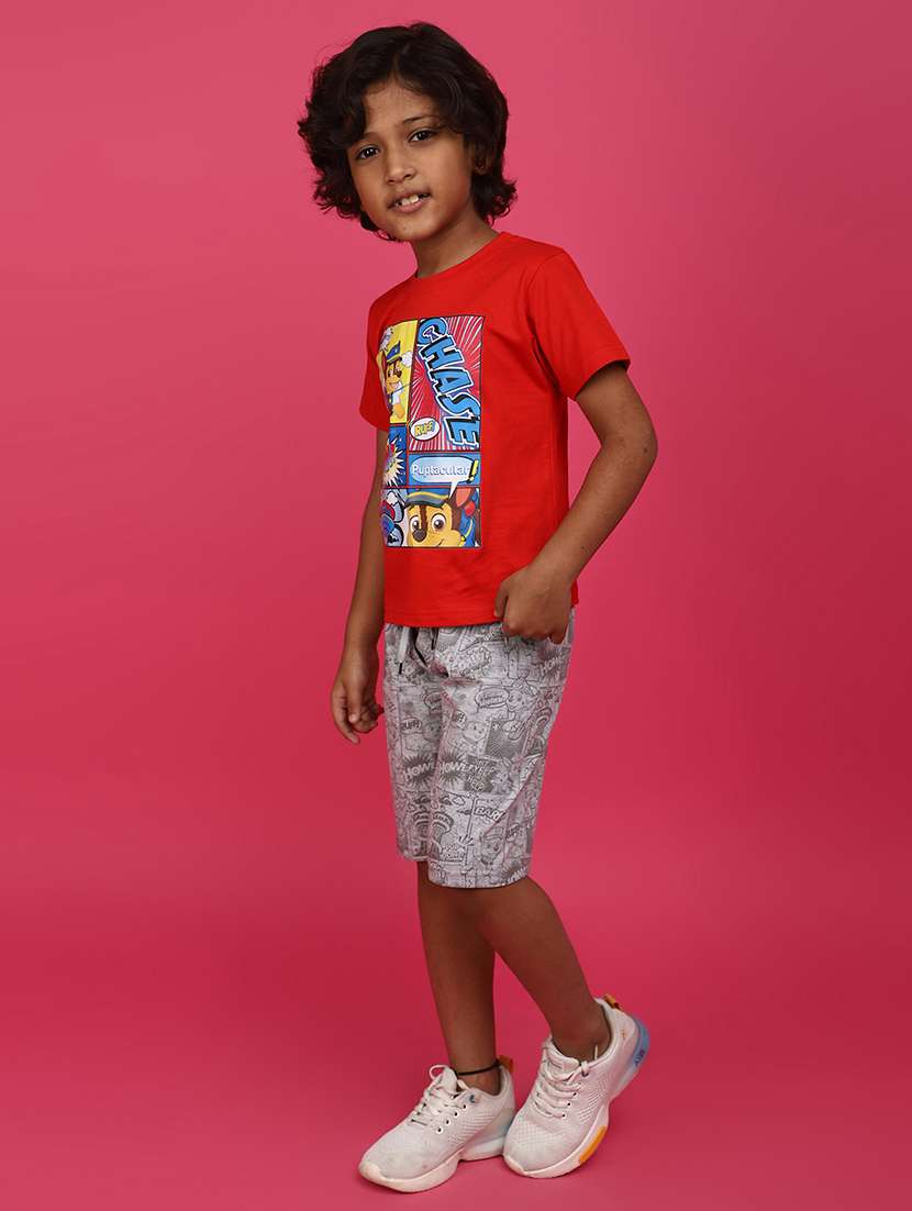 red cotton suit sets twin & dungree - 20650433 -  Standard Image - 1