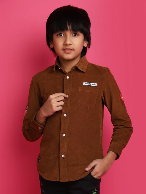 brown cotton shirt - 20653296 - Standard Image - 0