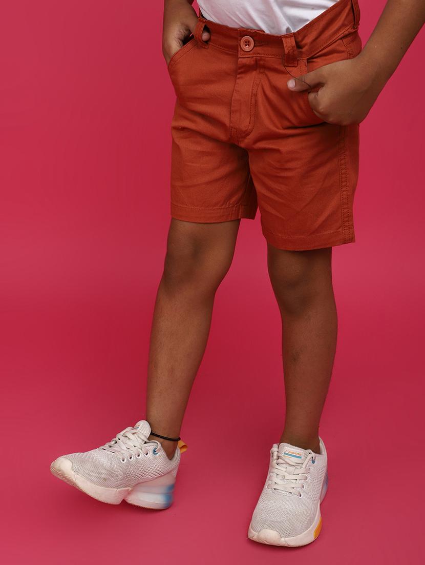 kids mid rise solid shorts - 20653709 - Standard Image - 1