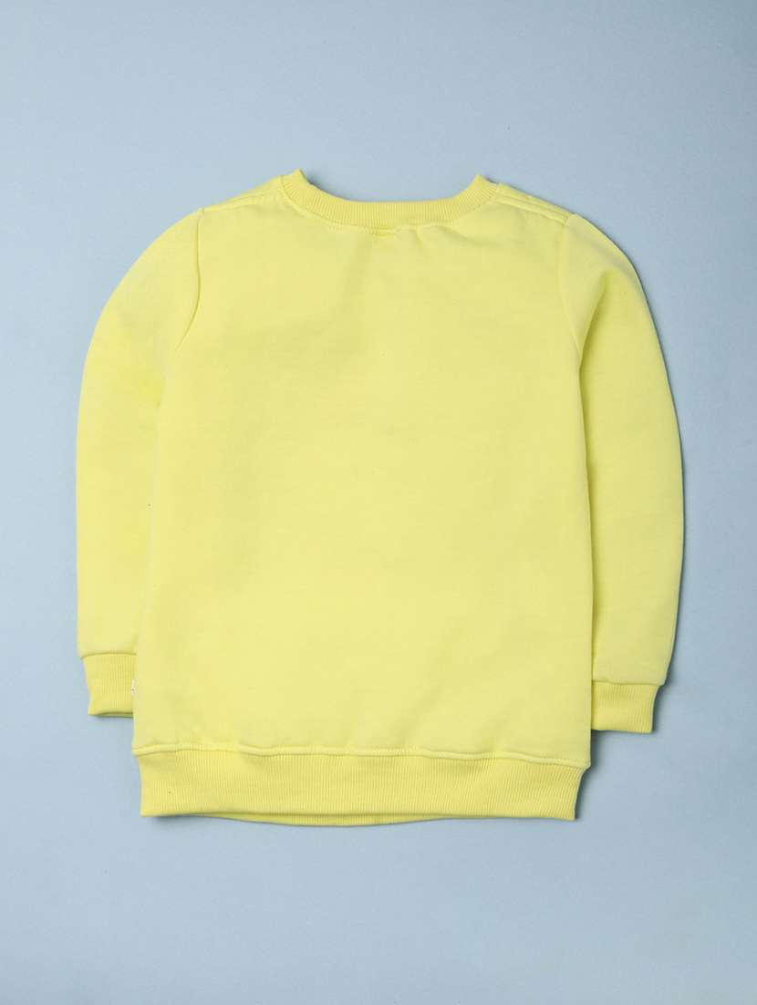 yellow front printed detailed sweatshirt - 20656436 -  Standard Image - 1