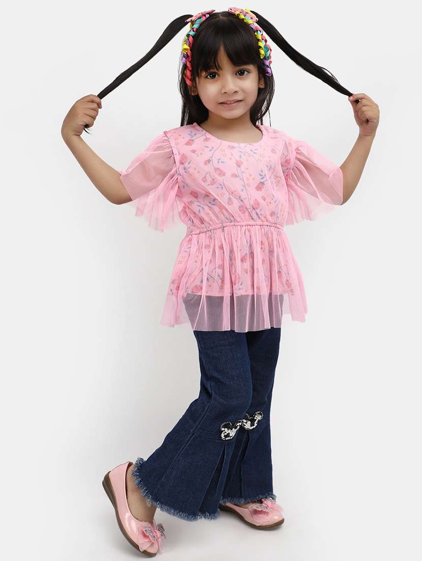 girls pink floral printed top - 20656962 -  Standard Image - 4