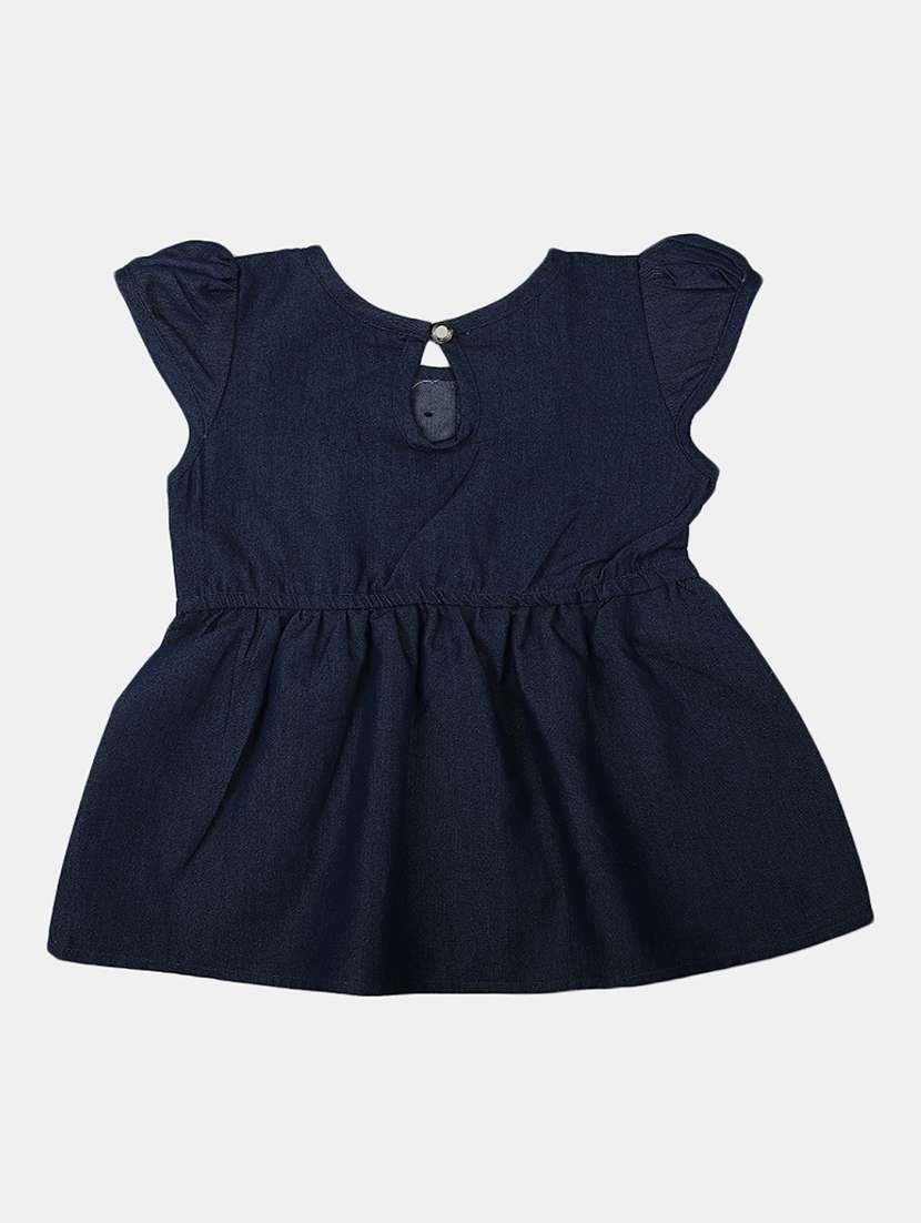 girls round neck embroidered a-line top - 20657036 -  Standard Image - 1