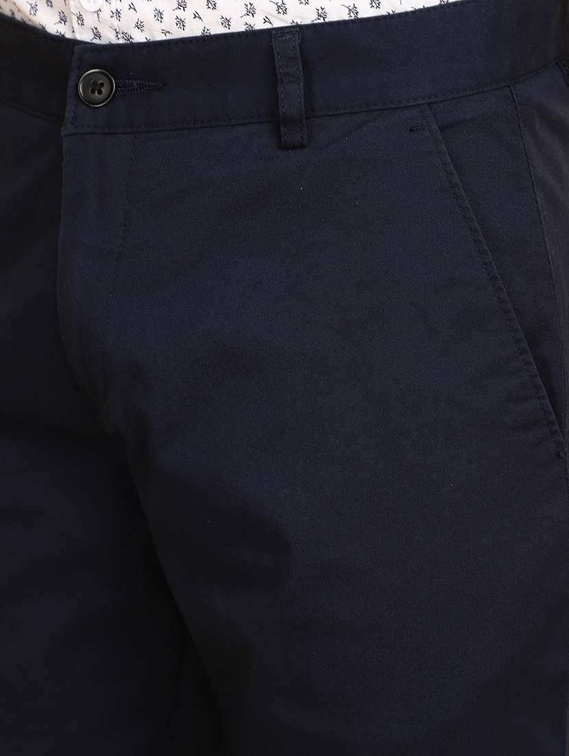 navy blue cotton chinos casual trousers - 20664164 -  Standard Image - 4