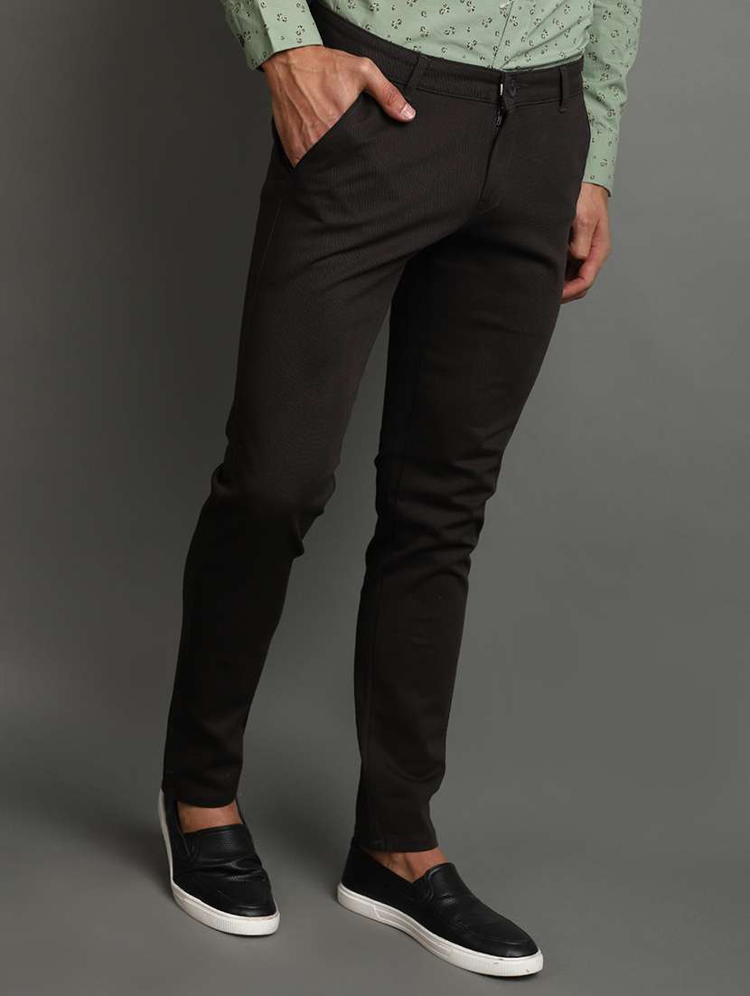 men solid cotton chinos casual trouser - 20664505 -  Standard Image - 1