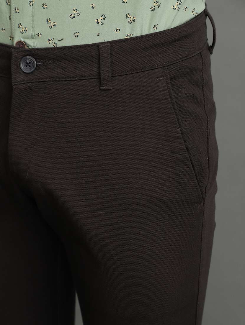 men solid cotton chinos casual trouser - 20664505 -  Standard Image - 4