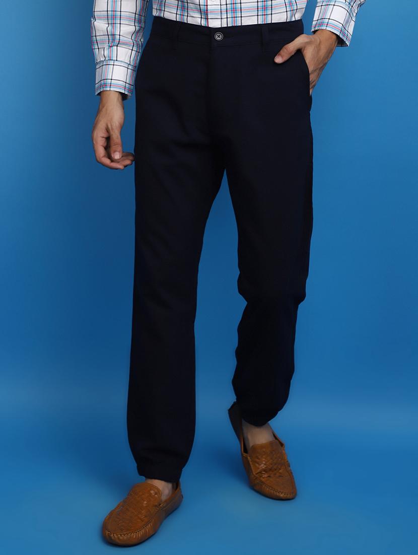 navy blue cotton chinos casual trouser