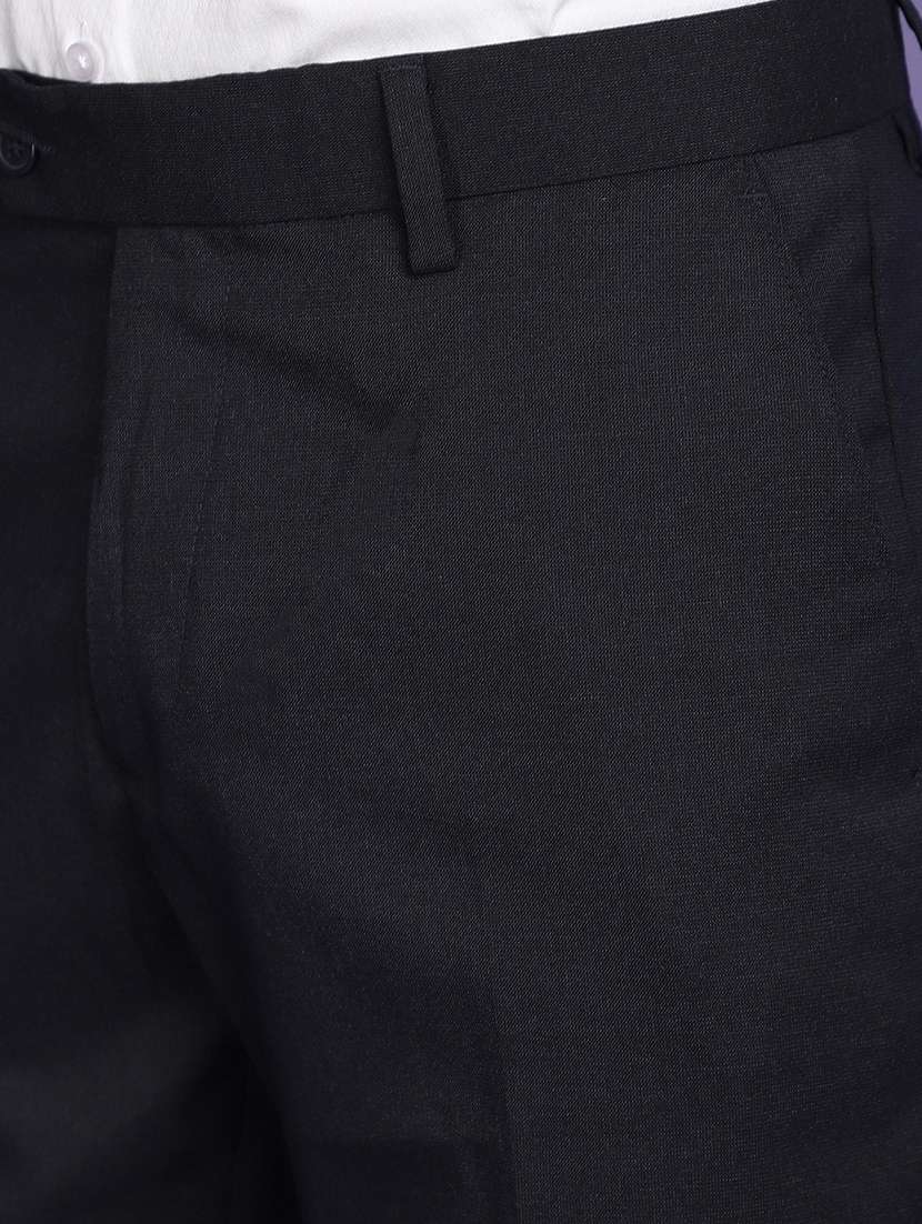 men solid mid rise formal trouser - 20664653 -  Standard Image - 4