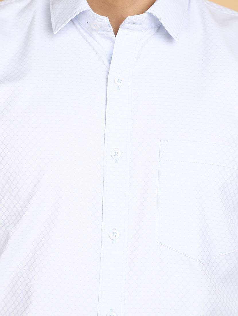 men white self design formal shirt - 20668400 -  Standard Image - 4
