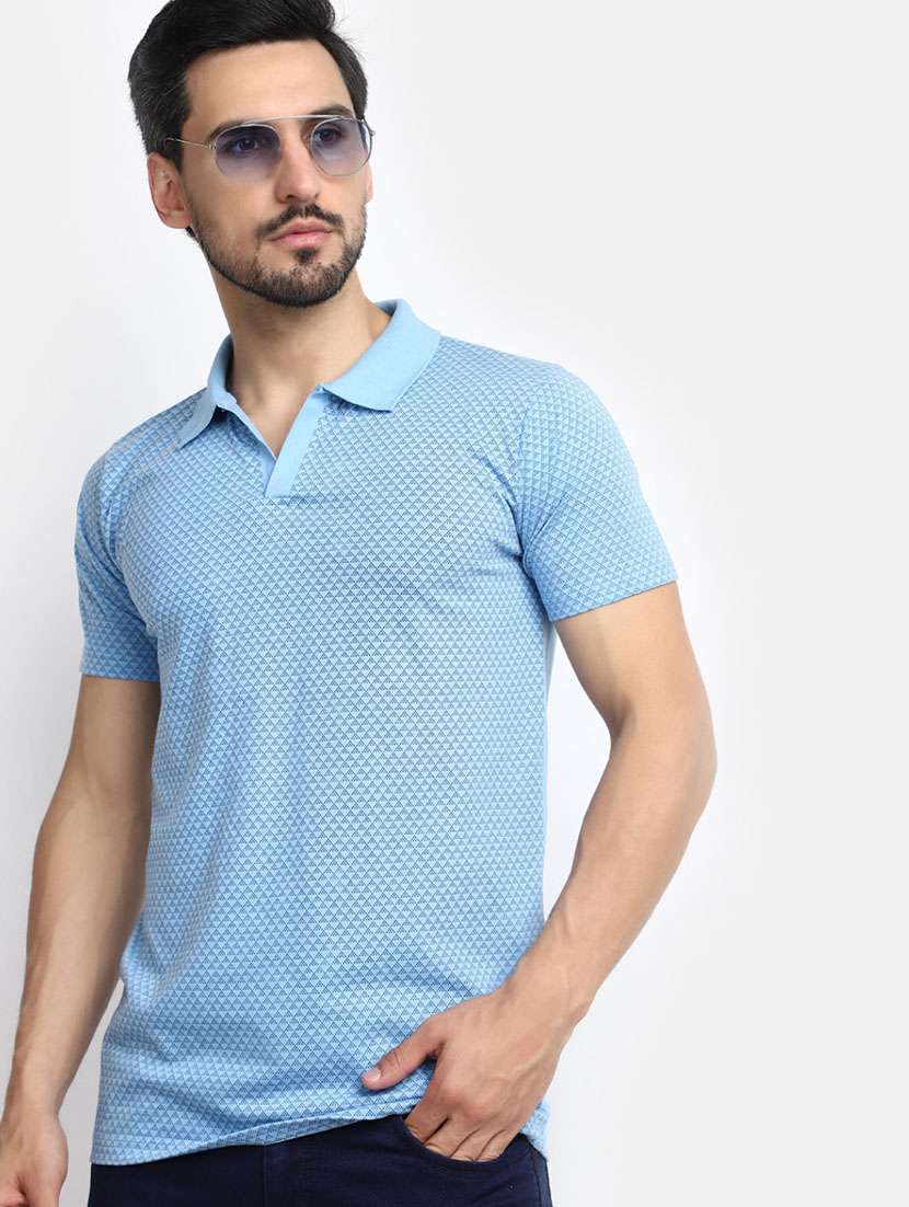 men polo neck printed t-shirt - 20669728 -  Standard Image - 1