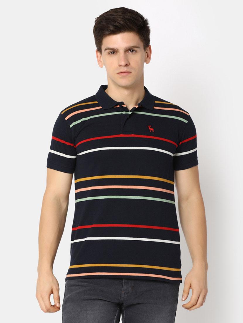 men polo neck striped t-shirt - 20669903 - Zoom Image - 0