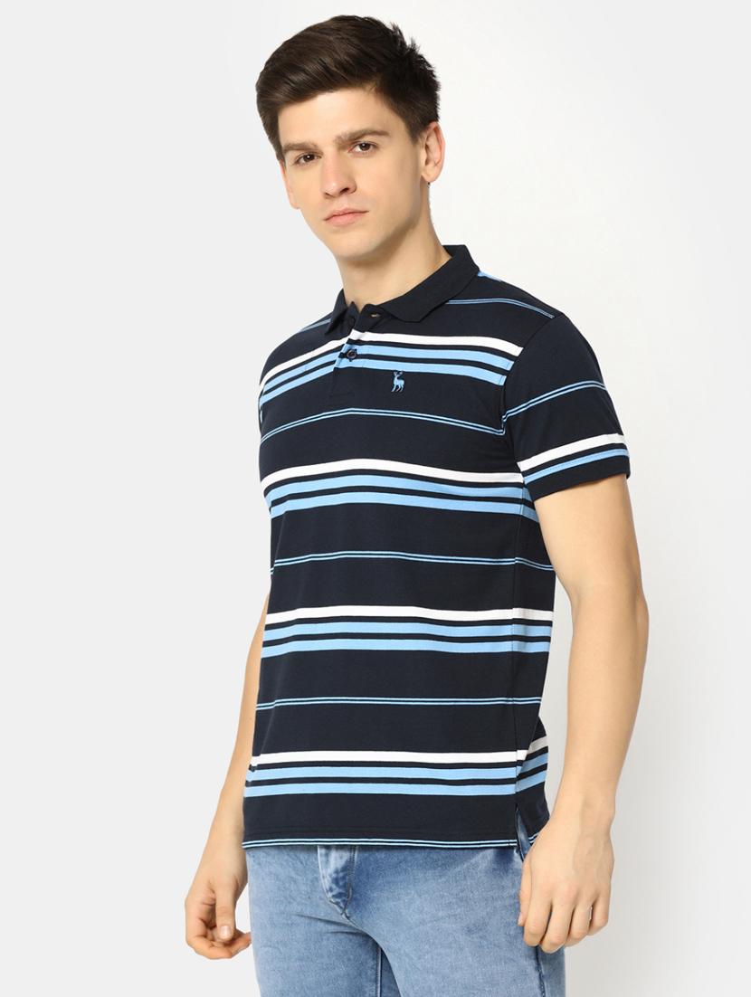 men polo neck striped t-shirt - 20669912 - Standard Image - 1