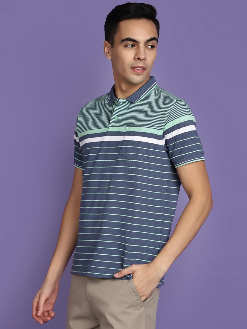 men stripes short sleeves t-shirt - 20670105 - Standard Image - 1