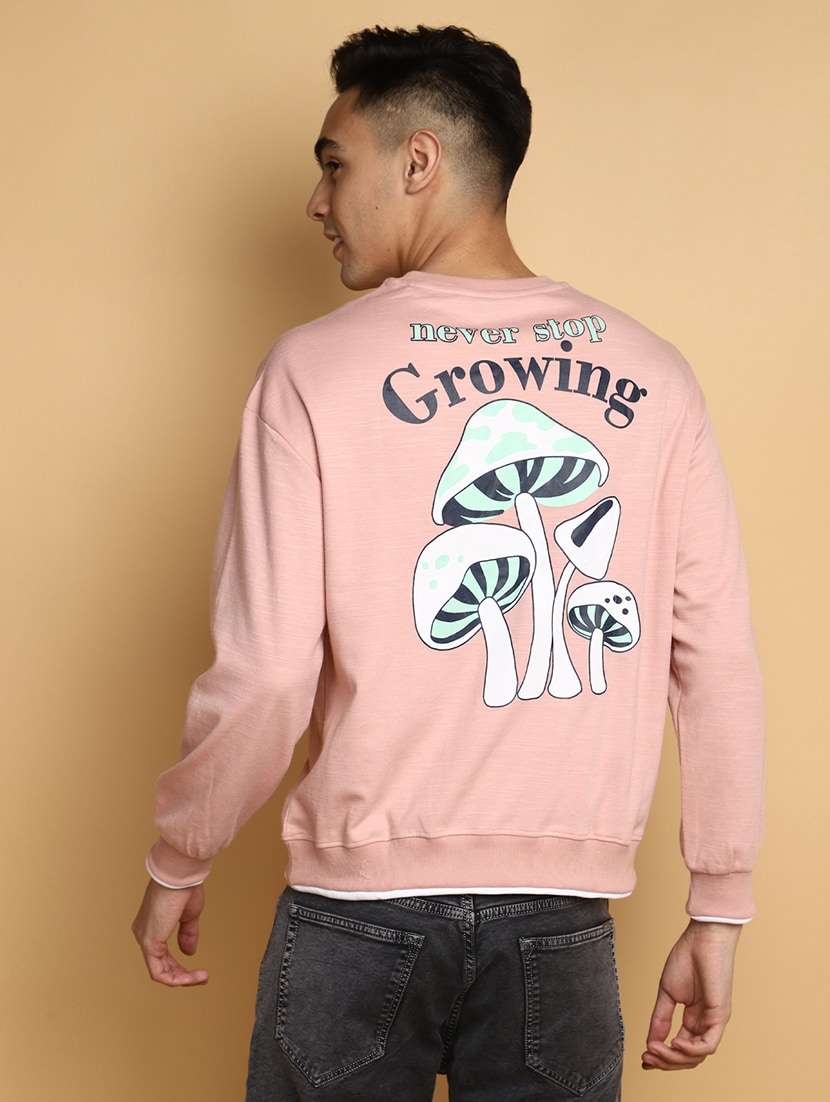 men back print round neck t-shirt